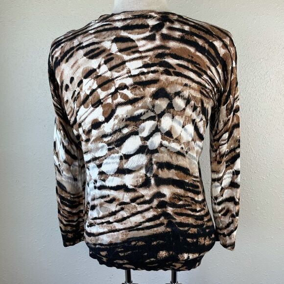 Joseph A. Animal Print Button Down Cardigan EUC - Picture 5 of 7